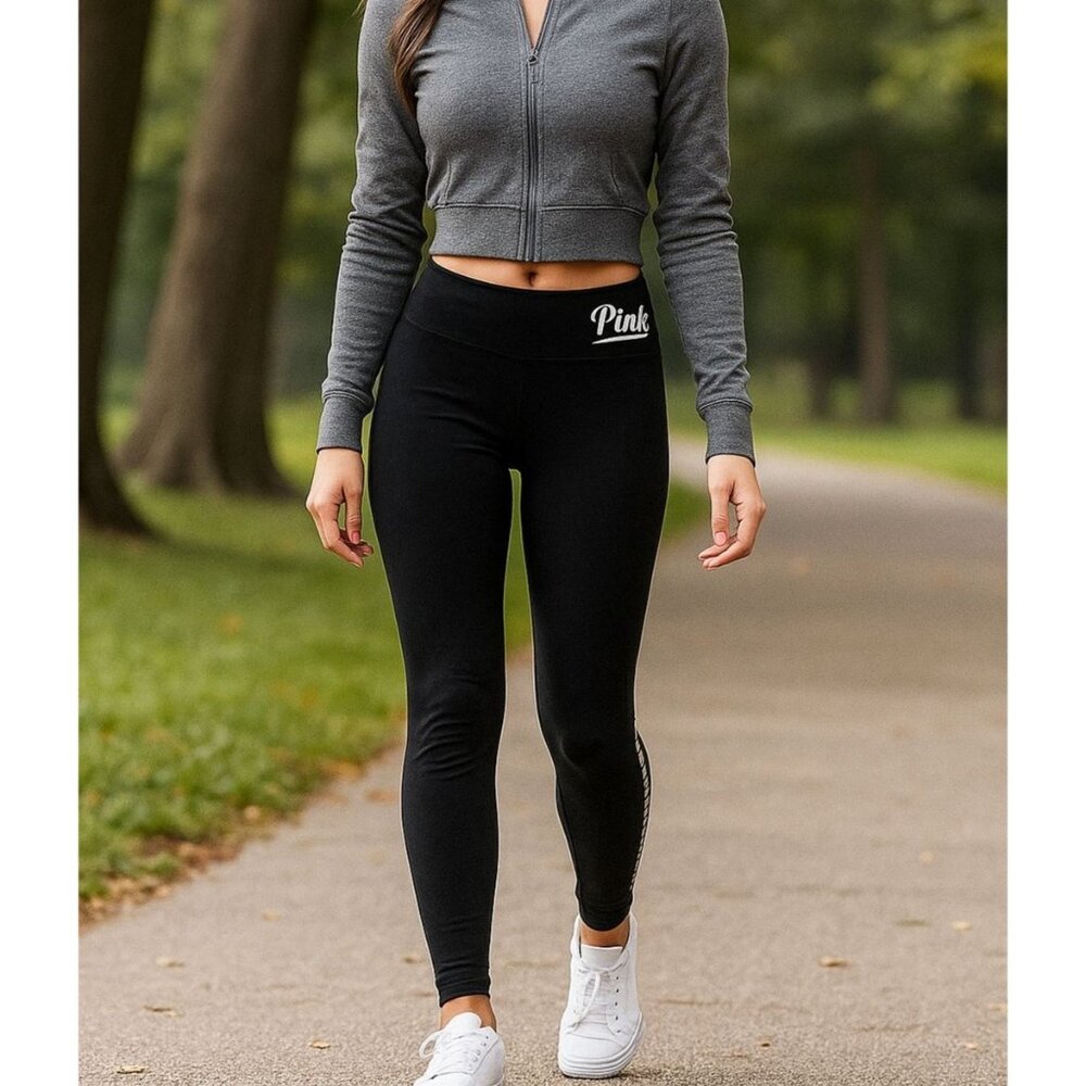 Victoria's Secret PINK Med Stretch Pants High-Rise Waist Yoga Stretch Leggings